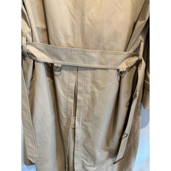 Vintage Burberry’s Nova Check Trench Coat Mens 40R Beige Belted D-Rings USA - Picture 3 of 14